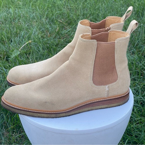 Sperry Gold Cup Boots Mens Size 10.5 Tan Brown Suede Crepe Soles Chukka Slip On - Picture 2 of 13